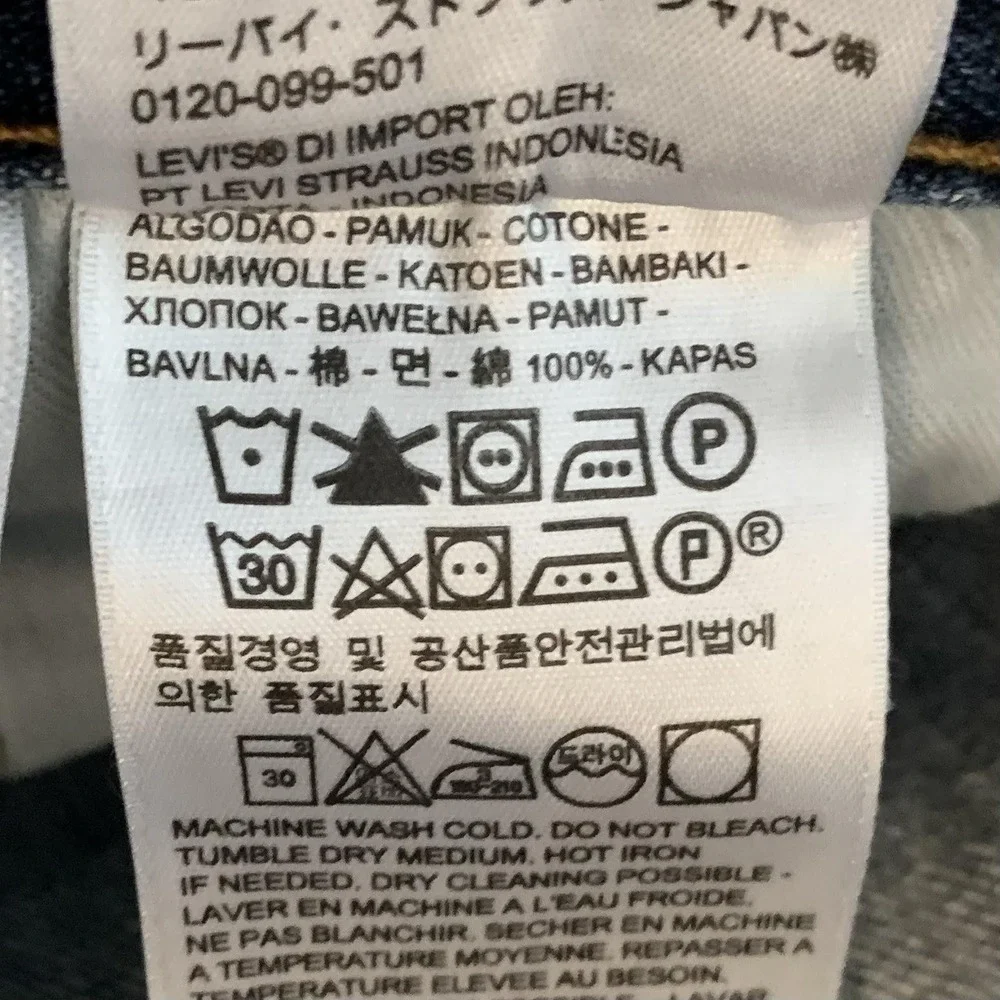 Levis 501 Jeans Mens 34x32 (33x29) Medium Wash‎ Blue Straight Button Fly Denim